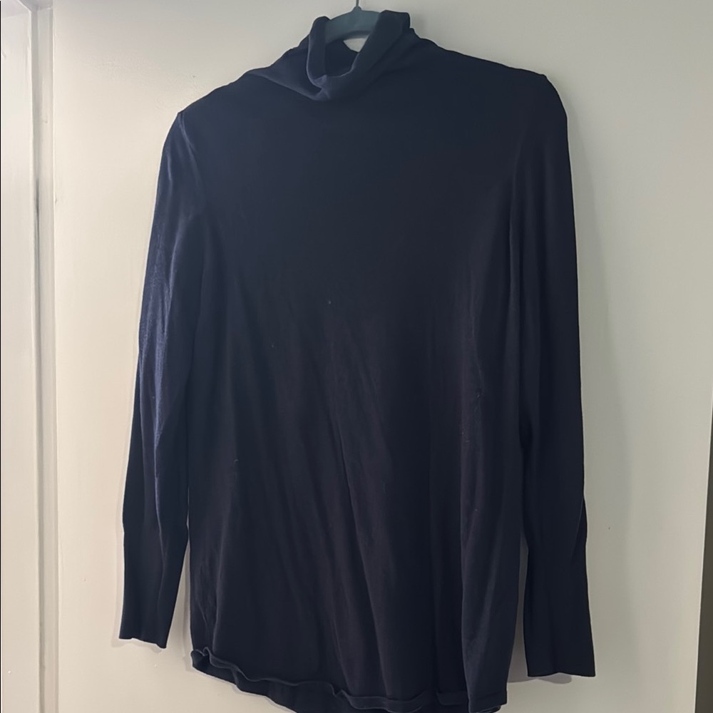 NIC+ZOE Blue Long Sleeve Lightweight Turtleneck
